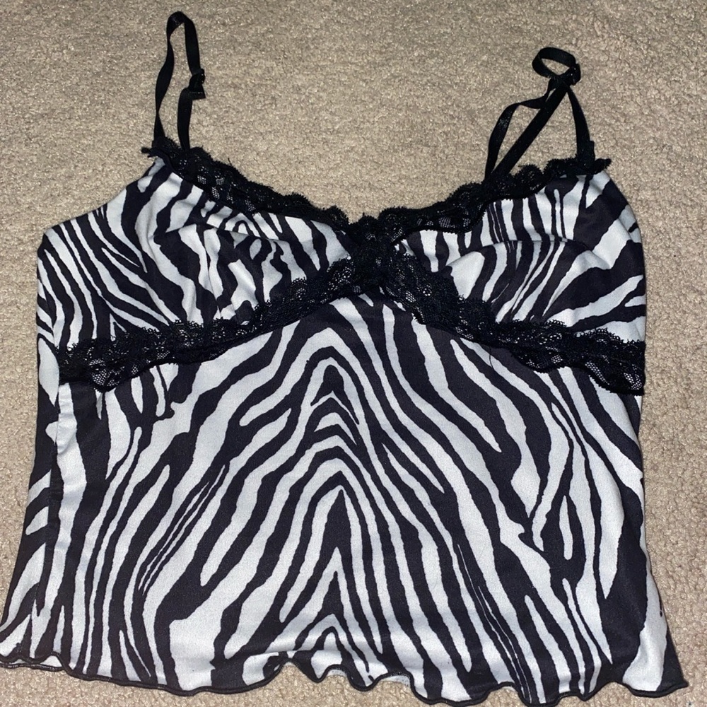 zebra Cami lace top